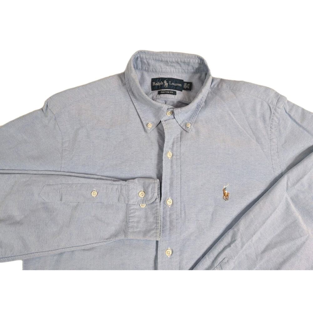 Ralph Lauren Classic Blue Long Sleeve Button Down Size 15 1/2- 34/35 Custom Fit